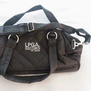 LPGA Golf Clinics Duffle Bag Stran Black w/ Pink Lining 18" Long Nylon New